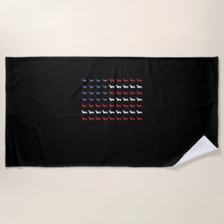 Silhouette der amerikanischen Flagge Dackel 4. Jul Strandtuch
