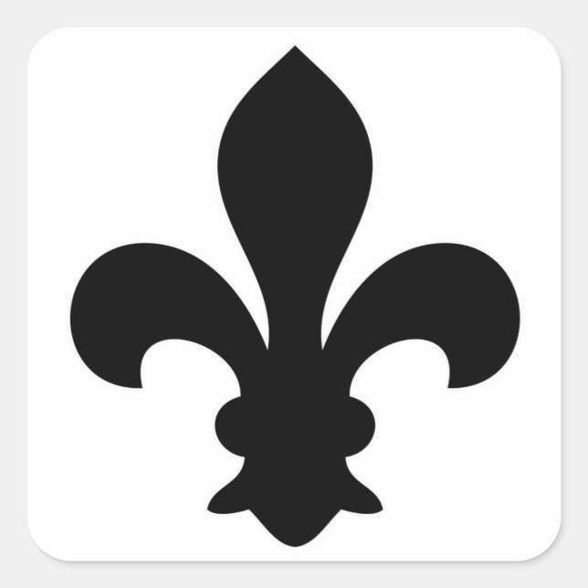 Silhouette der antiken französischen Chic-Lilie Quadratischer Aufkleber (Vorderseite)
