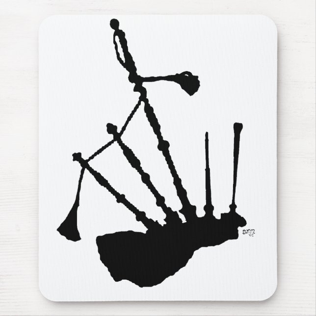 Silhouette der Bagpipe Mousepad (Vorne)