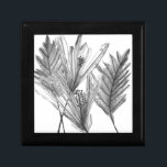 Silhouette der Blume - Grau Erinnerungskiste<br><div class="desc">Silhouette I von Melissa Wang. Grünpflanzen in Schwarz-Weiß-Farben.</div>