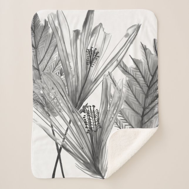 Silhouette der Blume - Grau Sherpadecke (Vorderseite)