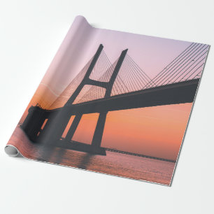 Silhouette DER BRÜCKE UNTER KLAREM LUG Geschenkpapier
