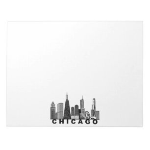 Silhouette der Chicago-Skyline  Notizblock