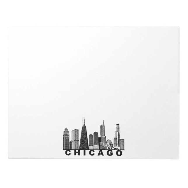 Silhouette der Chicago-Skyline  Notizblock (Vorderseite)