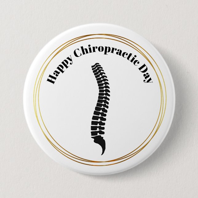 Silhouette der Chiropracie Day Spine Button (Vorderseite)