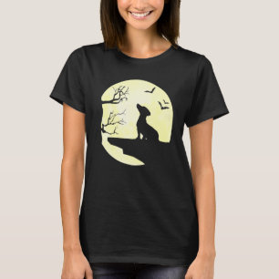 Silhouette der Dackel in Vollmond-Hundebatten und T-Shirt