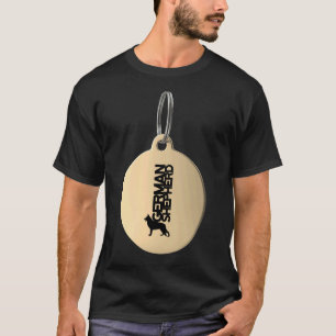 Silhouette der deutschen Hirten in Schwarz und Wei T-Shirt