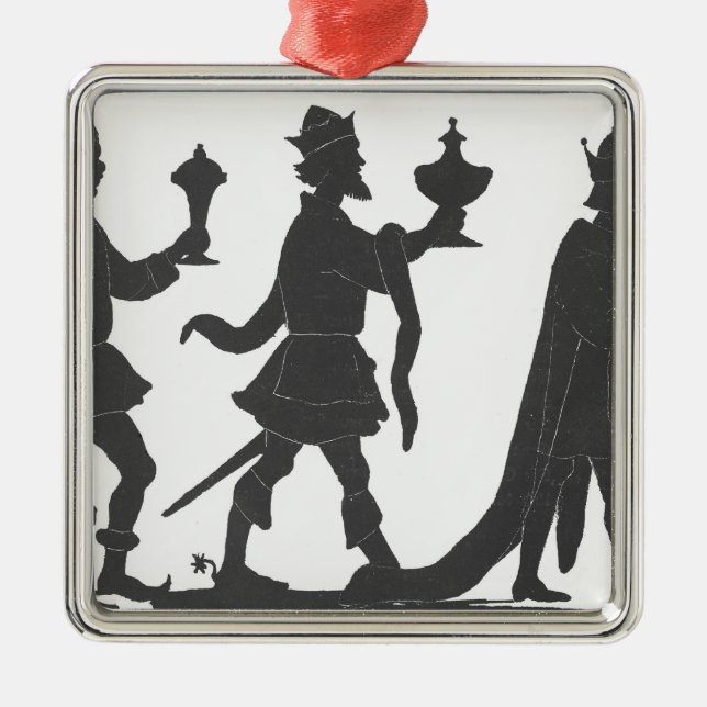 Silhouette der drei Könige Silbernes Ornament (Vorne)