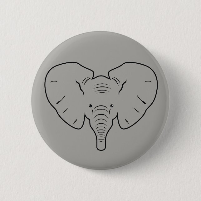 Silhouette der Elefanten Button (Vorderseite)