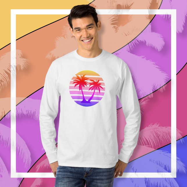 Silhouette der Farbpalme T-Shirt (COLOR SPLASH PALM TREE SILHOUETTE )