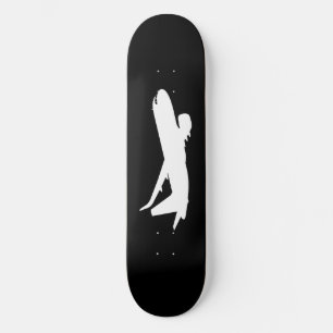 Silhouette der Flugzeugbesatzung mit schwarzem Dek Skateboard