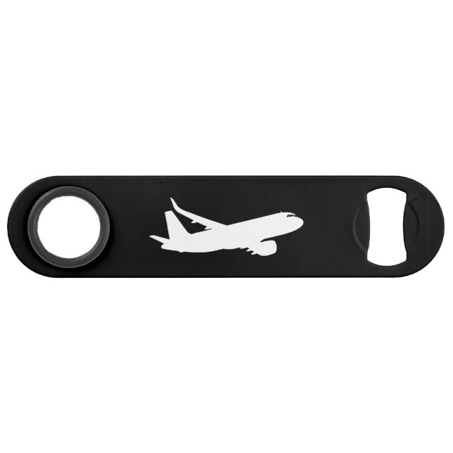 Silhouette der Flugzeugbesatzung mit schwarzem Dek Speedflaschenöffner (Vorderseite (Horizontal))