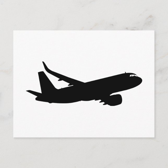 Silhouette der Flugzeugjet-Liner Postkarte (Vorderseite)