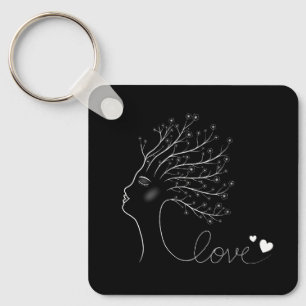 Silhouette der Frau Schlüsselanhänger