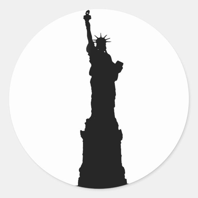 Silhouette der Freiheit Runder Aufkleber (Vorderseite)