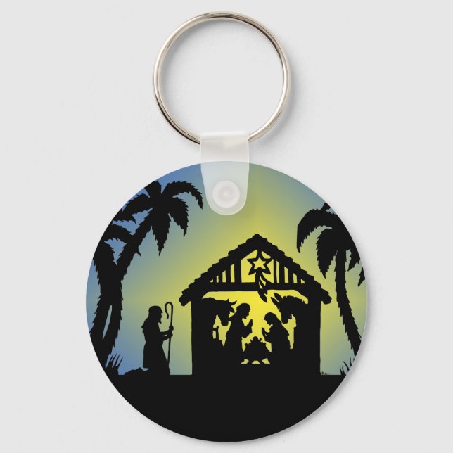 Silhouette der Geburt Schlüsselanhänger (Vorderseite)