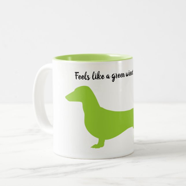 Silhouette der grünen Dackel Tasse (Vorderseite Links)