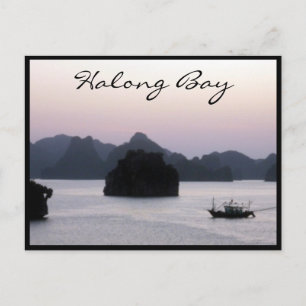 Silhouette der Halong-Bucht Postkarte