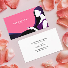 Silhouette der Hübschen Weibchen | Rosa Visitenkarte