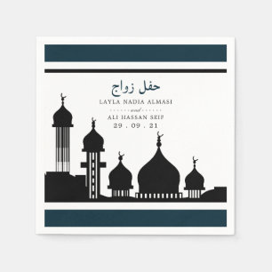 Silhouette der Islamischen Moschee Serviette