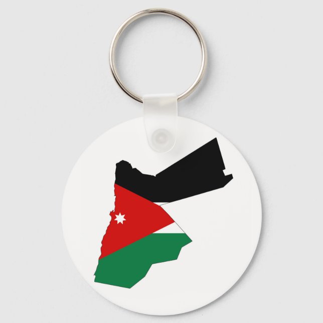 Silhouette der jordanischen Landesflagge Schlüsselanhänger (Vorderseite)
