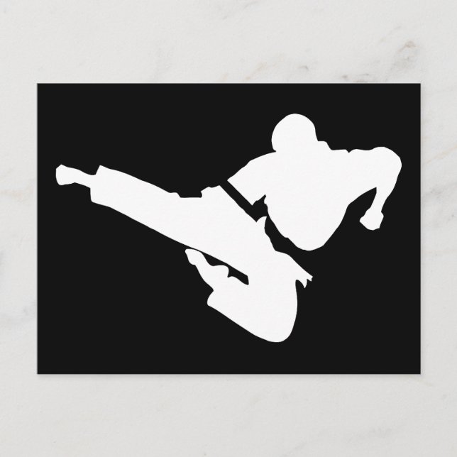 Silhouette der Kampfkünste Postkarte (Vorderseite)