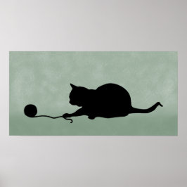 Silhouette der Katze beim Schwarzen Spiel auf Muta Poster