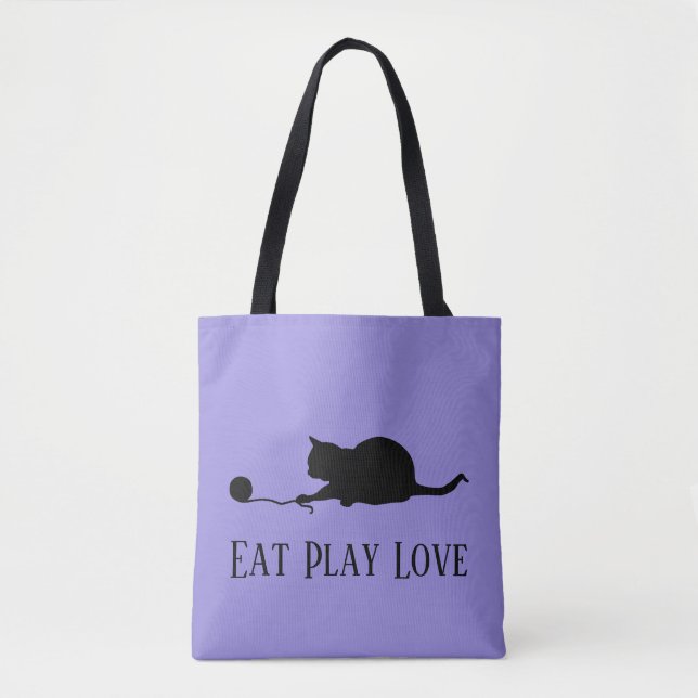 Silhouette der Katze im Spiel "Eat Prey Liebe" Tasche (Vorderseite)