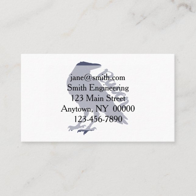 Silhouette der Krähe - Hintergrundfarbe auswählen Visitenkarte (Vorderseite)