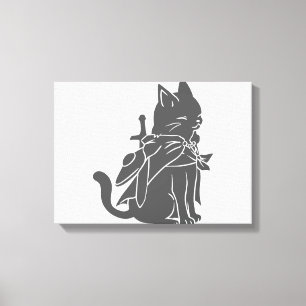 Silhouette der Kriegerkatze - Wählen Sie die Hint Leinwanddruck