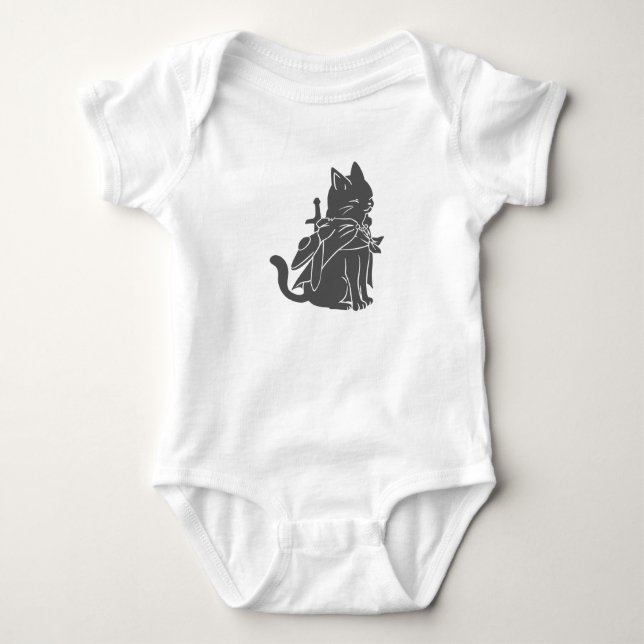 Silhouette der Kriegerkatze - Wählen Sie die Hinte Baby Strampler (Vorderseite)