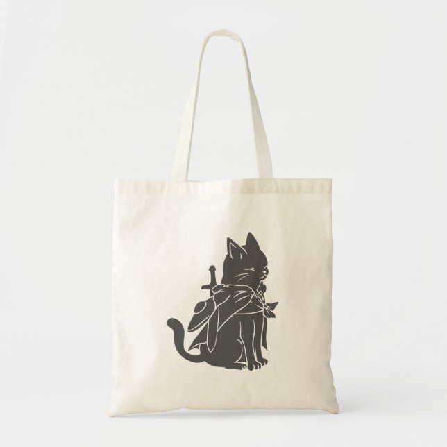 Silhouette der Kriegerkatze - Wählen Sie die Hinte Tragetasche (Vorne)