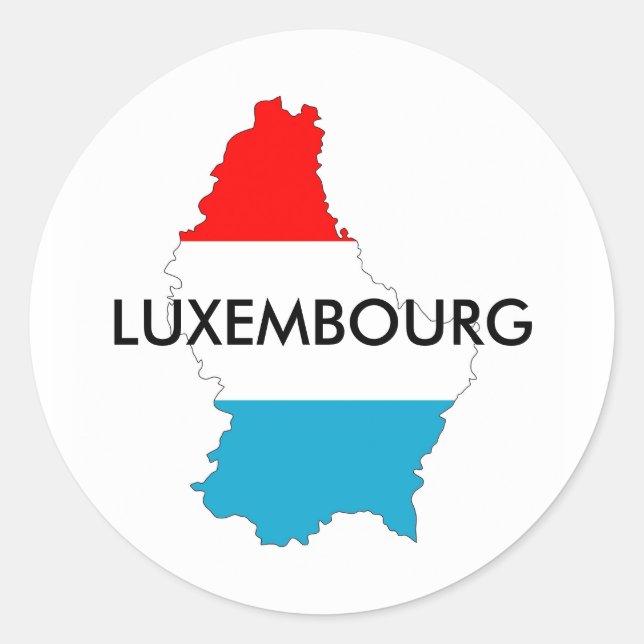 Silhouette der luxemburgischen Landesflagge Runder Aufkleber (Vorderseite)