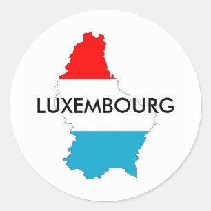 Silhouette der luxemburgischen Landesflagge Runder Aufkleber
