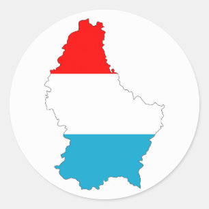 Silhouette der luxemburgischen Landesflagge Runder Aufkleber