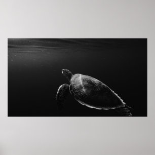 SILHOUETTE DER MEERESTÜR UNTER WASSER POSTER