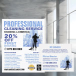 Silhouette der Reinigung von Städten, Werbung für  Flyer<br><div class="desc">City Cleaner Silhouette,  Reinigungsservice Werbung Flyer durch den Business Card Store.</div>