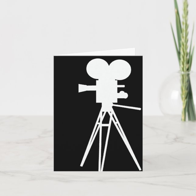 Silhouette der Retro-Filmkamera Karte (Vorderseite)