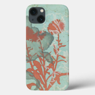Silhouette der Roten Blume über den Aquamarinen Hi Case-Mate iPhone Hülle