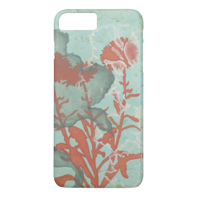 Silhouette der Roten Blume über den Aquamarinen Hi Case-Mate iPhone Hülle (Rückseite)