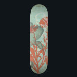 Silhouette der Roten Blume über den Aquamarinen Hi Skateboard<br><div class="desc">Drei rote Blume kontrastieren mit einem aquamarinen Hintergrund in diesem Gemälde von Megan Meagher. Eine Silhouette einer anderen Blume lehnt sich vom verlassen Druck ab. Ein einfaches Stück mit viel Geschick. Das wäre ein nettes Geschenk für einen Freund oder Liebhaber,  der Kunst genießt!</div>