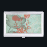 Silhouette der Roten Blume über den Aquamarinen Hi Visitenkarten Etui<br><div class="desc">Drei rote Blume kontrastieren mit einem aquamarinen Hintergrund in diesem Gemälde von Megan Meagher. Eine Silhouette einer anderen Blume lehnt sich vom verlassen Druck ab. Ein einfaches Stück mit viel Geschick. Das wäre ein nettes Geschenk für einen Freund oder Liebhaber,  der Kunst genießt!</div>