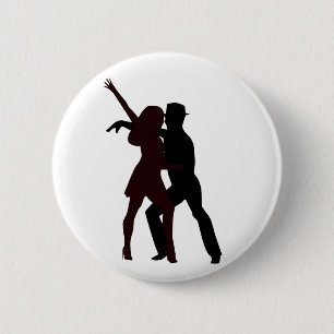 Silhouette der Salsa-Tänzer Button
