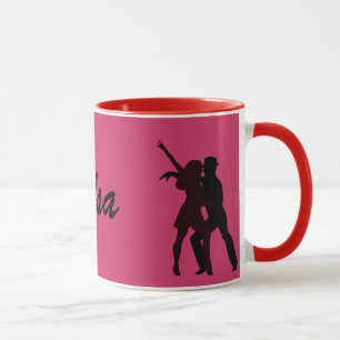 Silhouette der Salsa-Tänzer Tasse