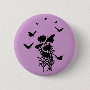 Silhouette der Schmetterlinge Button