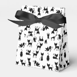 Silhouette der Schwarzen und Weißen Katze Geschenkschachtel