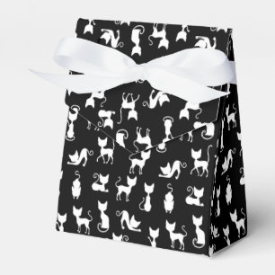Silhouette der Schwarzen und Weißen Katze Geschenkschachtel