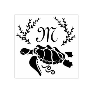 Silhouette der Schwarzmeerschildkröte Gummistempel