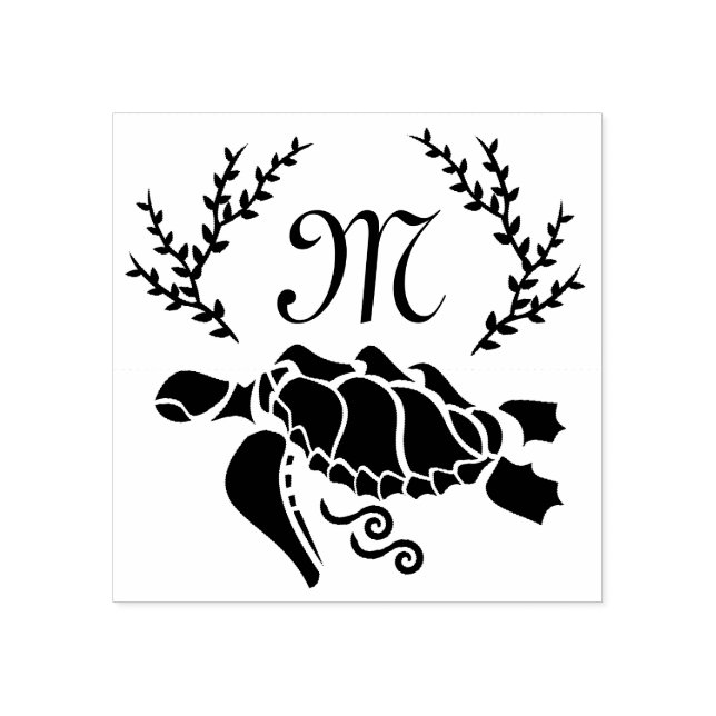 Silhouette der Schwarzmeerschildkröte Gummistempel (Prägung)