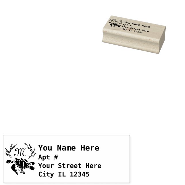 Silhouette der Schwarzmeerschildkröten Rücksendead Gummistempel (Stempel)